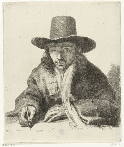 Autorretrato de Johannes Lutma, dibujo de Johannes  Lutma