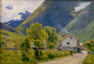 Oie, Nordangsdal (óleo sobre lienzo) de Johannes Martin Grimelund