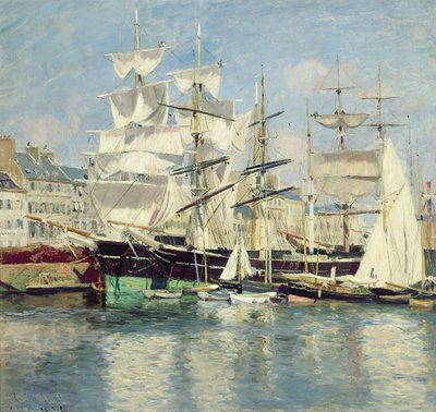 Barcos de vela en Le Havre, 1886 de Johannes Martin Grimelund