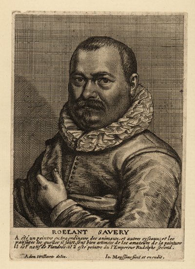Retrato de Roelant Savery, pintor flamenco de la Edad de Oro holandesa de Johannes Meyssens