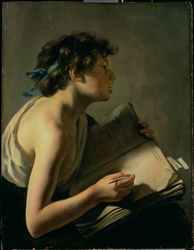 El joven poeta (Juventud transcribiendo a Homero) de Johannes Moreelse