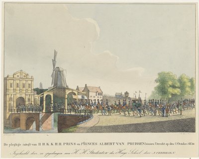 Entrada de la princesa Marianne y su marido, el príncipe Alberto, en Utrecht, 1830 La entrada solemne de H.H.K.K.H.H. El príncipe y los príncipes Alberto de Prusia en Utrecht el 2 de octubre de 1830 (título sobre el objeto) de Johannes Paulus Houtman