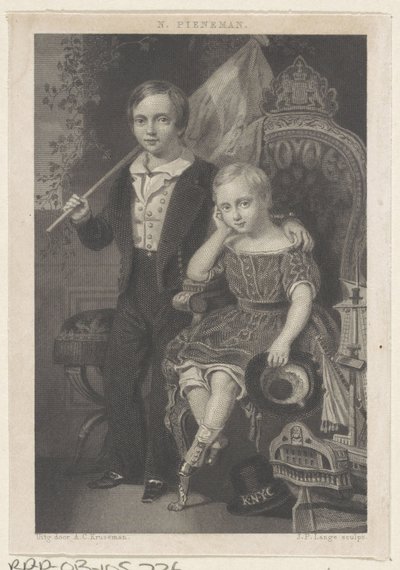 Retrato de Guillermo, príncipe de los Países Bajos, y Mauricio, príncipe de los Países Bajos de Johannes Philippus Lange
