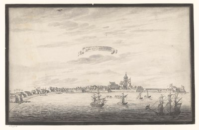 Vista de Colombo De Stadt y Kastel Von Colombo. On The Eijland Ceijlon (título sobre el objeto) de Johannes Rach (possibly)