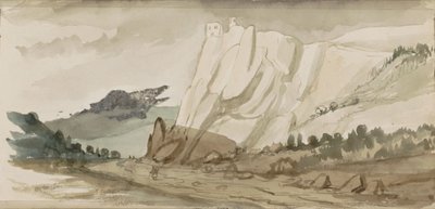 Paisaje de montaña con rocas de Johannes Tavenraat