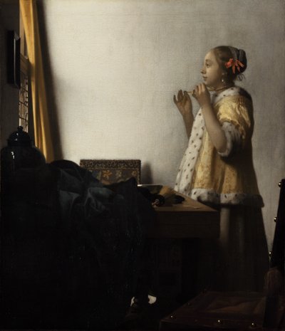 Joven con collar de perlas de Johannes Vermeer