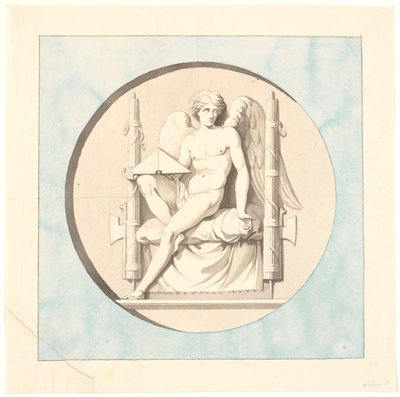 El genio de la justicia. Dibujo para el relieve de mármol en el Monumento a la Libertad de Johannes Wiedewelt