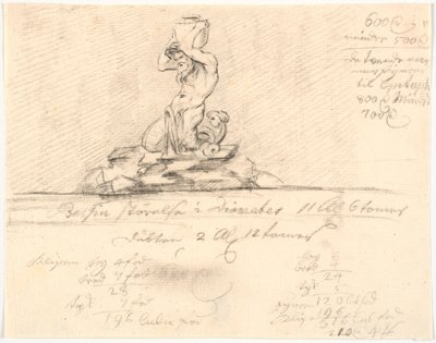 Boceto para fuente con tritón de Johannes Wiedewelt