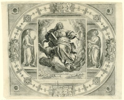El evangelista Juan
S. Iohañis (título en el objeto)
Los cuatro evangelistas (título de la serie) de Johannes Wierix (rejected attribution)