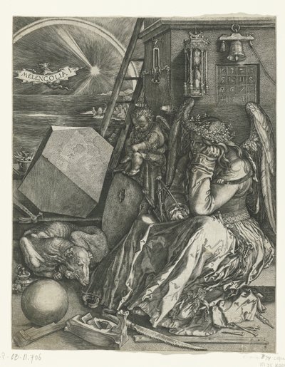 Melancolía Melencolia I (título sobre objeto) de Johannes Wierix