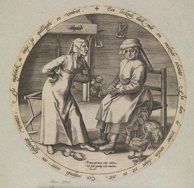 La mujer regañona y la gallina cacareante de Johannes Wierix