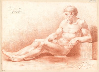 Desnudo masculino sentado, visto de perfil (1er premio 1789) de Johannes Ziesenis