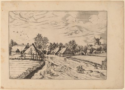 Pueblo Rural con Molino de Poste de Johannes and Lucas van Doetechum after Master of the Small Landscapes