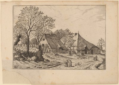 Granja con cobertizo y pozo de Johannes and Lucas van Doetechum after Master of the Small Landscapes