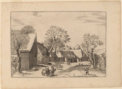 Granjas y cobertizo de Johannes and Lucas van Doetechum after Master of the Small Landscapes