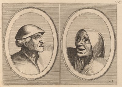 "Dief-achtighe Tijs" y "Nies Spoel-de-Nap" de Johannes and Lucas van Doetechum after Pieter Bruegel the Elder