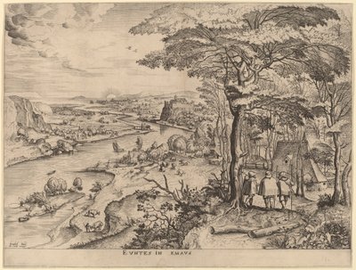 Los peregrinos a Emaús de Johannes and Lucas van Doetechum after Pieter Bruegel the Elder