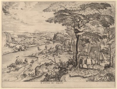 Euntes in Emaus (Los peregrinos a Emaús) de Johannes and Lucas van Doetechum after Pieter Bruegel the Elder