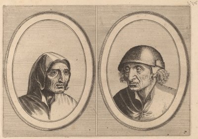 "Rijckje Schimmel-penninghs" y "Lubbert Leever-worst" de Johannes and Lucas van Doetechum after Pieter Bruegel the Elder