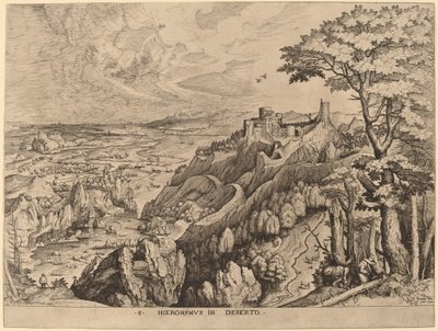 San Jerónimo en el desierto de Johannes and Lucas van Doetechum after Pieter Bruegel the Elder