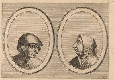 "Schonckje Wel-bedrocht" y "Pronckje Heel-volmaeckt" de Johannes and Lucas van Doetechum after Pieter Bruegel the Elder