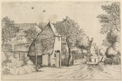 Camino del pueblo con pozo de Johannes and Lucas van Doetechum after the Master of the Small Landscapes