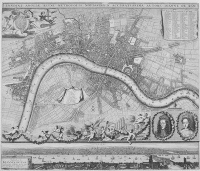 Mapa de Londres, 1690 de Johannes de Ram