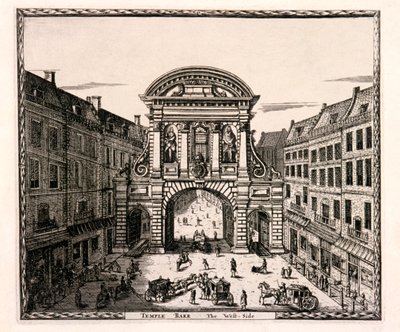 Temple Bar, Londres, c. 1700 de Johannes de Ram