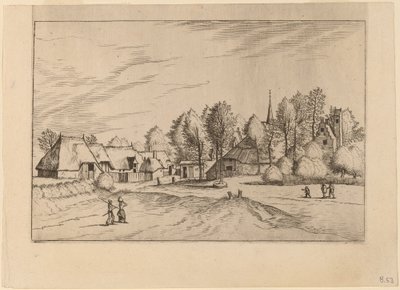 Pueblo Rural con Torre de Iglesia de Johannes van Doetechum, the Elder and Lucas