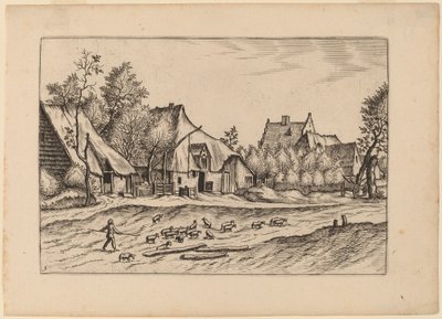 Granjas en un pueblo de Johannes van Doetechum, the Elder and Lucas