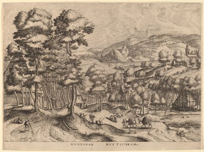 Nundinae Rusticorum (Mercado rústico) de Johannes van Doetechum the Elder and Lucas