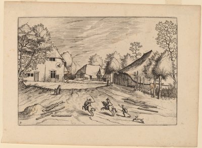 La posada del cisne con granjas de Johannes van Doetechum, the Elder and Lucas