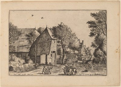 Camino del pueblo con pozo de Johannes van Doetechum, the Elder and Lucas