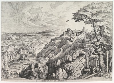 San Jerónimo en el desierto S. Hieronymus in Deserto de Los Grandes Paisajes de Johannes van Doetecum I