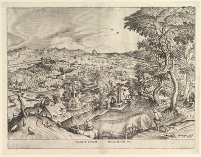 El Carro Belga Plaustrum Belgicum de Los Grandes Paisajes de Johannes van Doetecum I