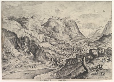 El astuto cazador de aves Insidiosus auceps de Los Grandes Paisajes de Johannes van Doetecum I