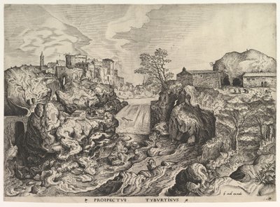 Vista del Tíber Tivoli Prospectus Tyburtinus de Los Grandes Paisajes de Johannes van Doetecum I