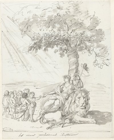 Establecimiento del gobierno popular, condecoración en Amstelveld, 1795 La nueva Junta provisional (título sobre objeto) de Johannes van Dregt (rejected attribution)
