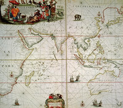 Mapa de África, India, Océano Índico e Indias Orientales de Johannes van Keulen