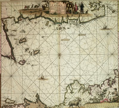 Pas-caert del Canael, entre Englandt y Vranckryck, de Pleymuyen a los Sorlinges, así como de Portbimel a Heyssant. de Johannes van Keulen