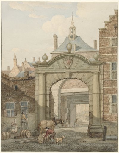 Vista a través de una puerta en Dordrecht de Johannes van Lexmond