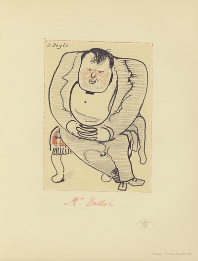Caricatura de Hilaire Belloc, escritor e historiador anglo-francés de John  Doyle