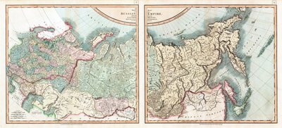 Mapa del Imperio Ruso dividido en sus gobiernos de John (after) Cary