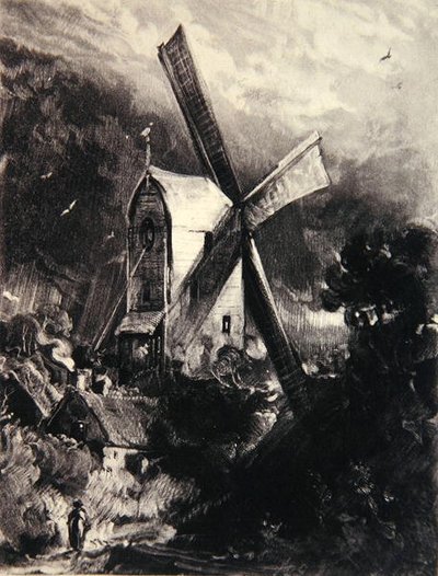 Molino cerca de Brighton, grabado por David Lucas (1802-81), c.1830 de John (after) Constable
