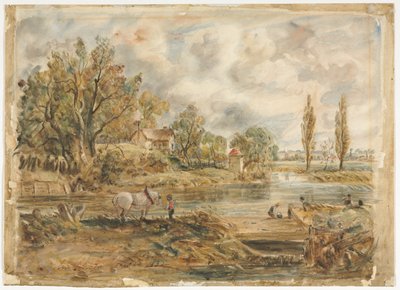 El caballo blanco (acuarela) de John (after) Constable