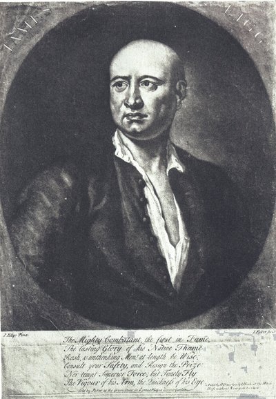 James Figg, primer campeón inglés de boxeo a puño limpio, murió en 1734 (grabado) de John (after) Ellys