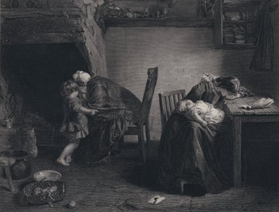 Ilustración para El regreso del soldado por Robert Burns (grabado) de John (after) Faed