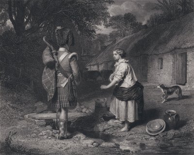 Ilustración para El Regreso del Soldado de Robert Burns (grabado) de John (after) Faed