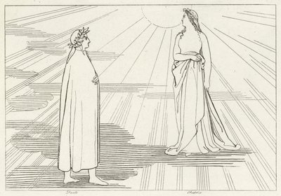 Ascenso al Primer Cielo, Paraíso, Canto 1 (grabado) de John (after) Flaxman
