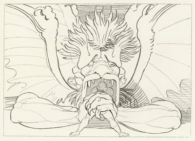Dis, o Lucifer, Infierno, Canto 34 (grabado) de John (after) Flaxman